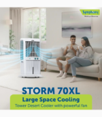Symphony 70 L Desert Air Cooler with 3 side Honeycomb Cooling Pad CFD Technology Inverter Compatible (White, Storm 70XL) - Image 3