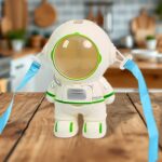 Astronaut shape water dispenser bottle with straw for kids drinking water