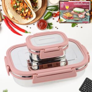 Premium stainless steel leak proof lunch box set with airtight food containers