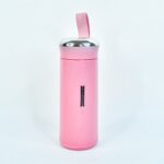 400ml Leak Proof Glass Water Bottle Combo Pack of 2 | Pink & Light Blue Glass Bottles - Image 3