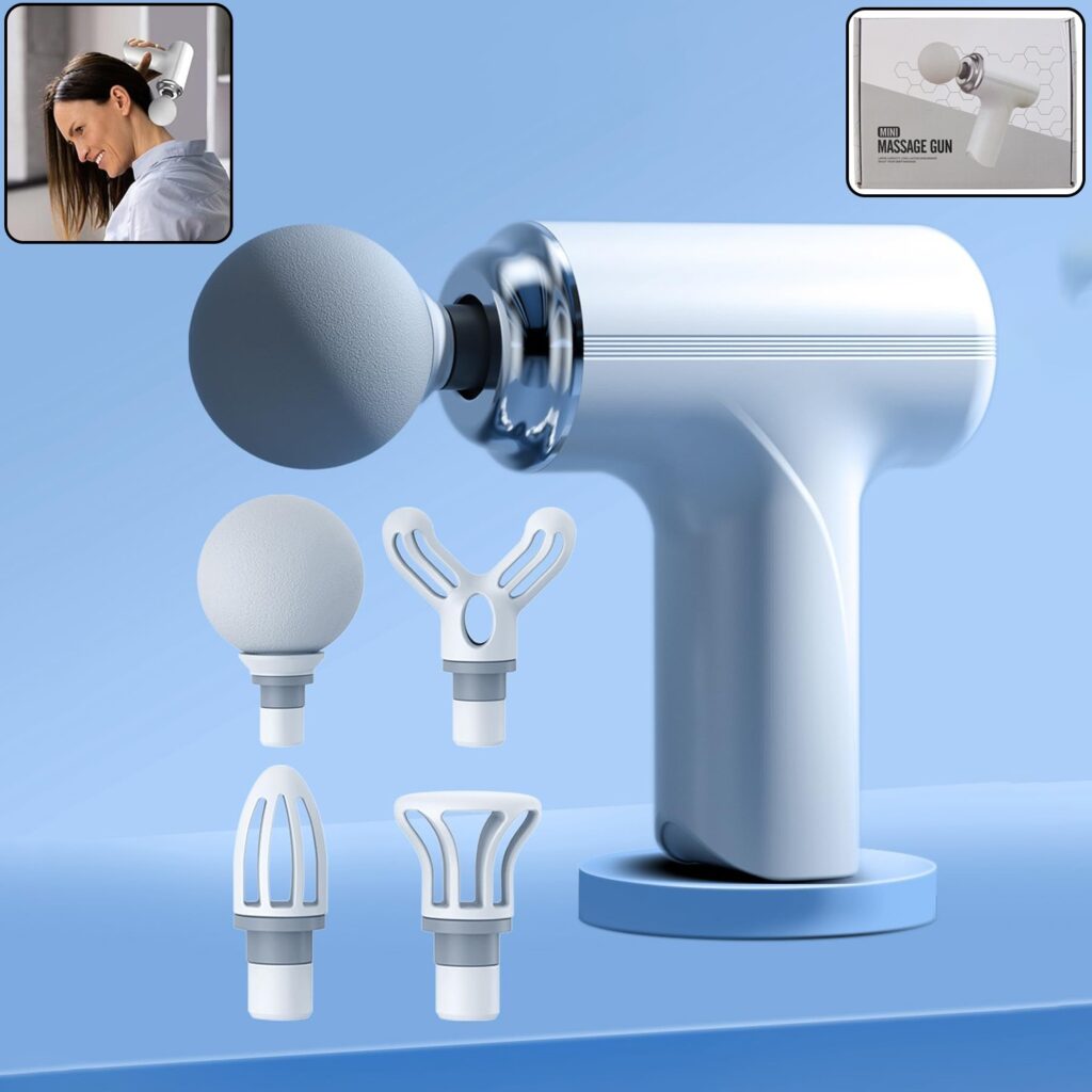 Electric Massage Gun with Multiple Interchangeable Massage Heads for Full Body Massage
