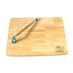 Wooden Cutting Board with Stainless Steel Cutter Knife - Image 5
