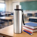 750ml Stainless Steel Water Bottle with Carry Strap | Leakproof Travel Bottle - Image 3