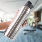 1000ml Stainless Steel Vacuum Insulated Water Bottle with Flip Top Sports Lid - Image 3
