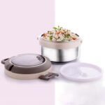 400ml Stainless Steel Insulated Lunch Box With Leakproof Lid Folding Spoon - Image 2