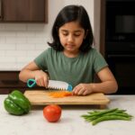 Wooden Cutting Board with Stainless Steel Cutter Knife - Image 2