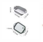 3-in-1 Foldable Kitchen Sink with Chopping Board, Washing Bowl & Draining Basket - Image 4
