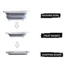 3-in-1 Foldable Kitchen Sink with Chopping Board, Washing Bowl & Draining Basket - Image 2