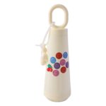 500ml Portable Glass Water Bottle with Smile & Cherry Charm | Cute Carry Loop Bottle - Image 4