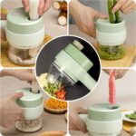4-in-1 Electric Handheld Vegetable Cutter and Slicer for Kitchen Food Preparation