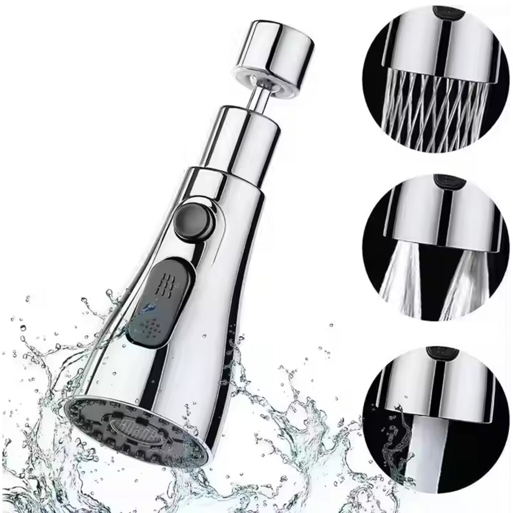 Kitchen faucet 3 function pull down sink sprayer high pressure water saving tap head