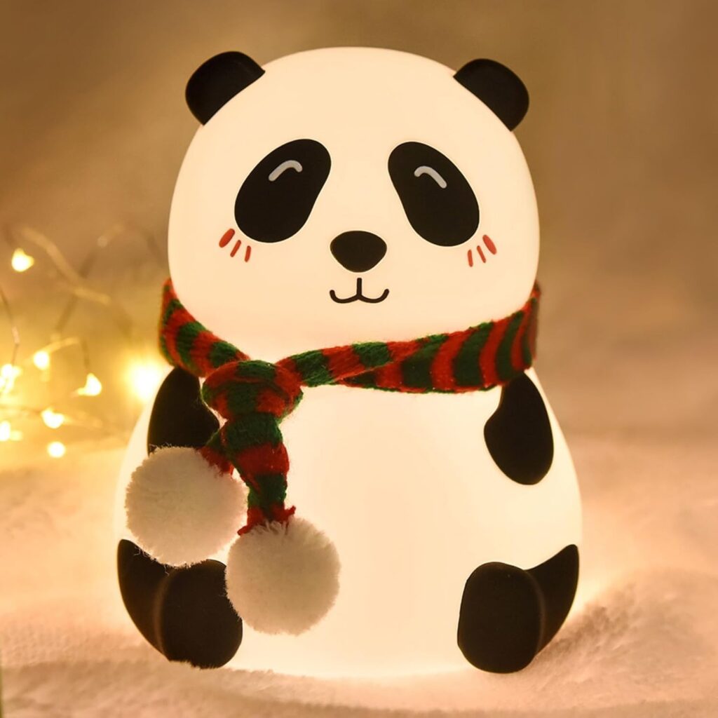 Panda 7 color LED silicone touch lamp with multicolor lighting for kids bedroom bedside table