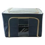 Foldable cloth storage box 50x40 cm with transparent window and zip closure for clothes organization
