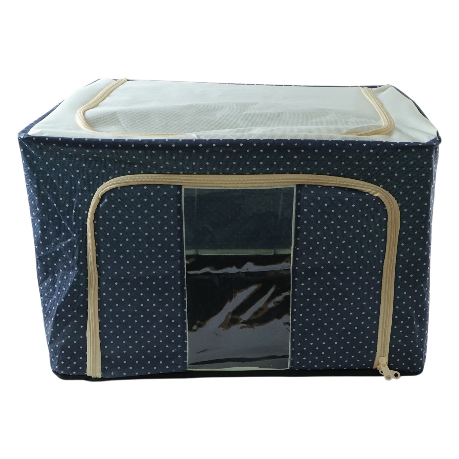 Premium Foldable Clothes Storage Organizer Box 50x40 Cm Foldable cloth storage box 50x40 cm with transparent window and zip closure for clothes organization