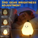 Pear Silicone Night Lamp | Multi-Color LED Touch Control Bedside Lamp - Image 5